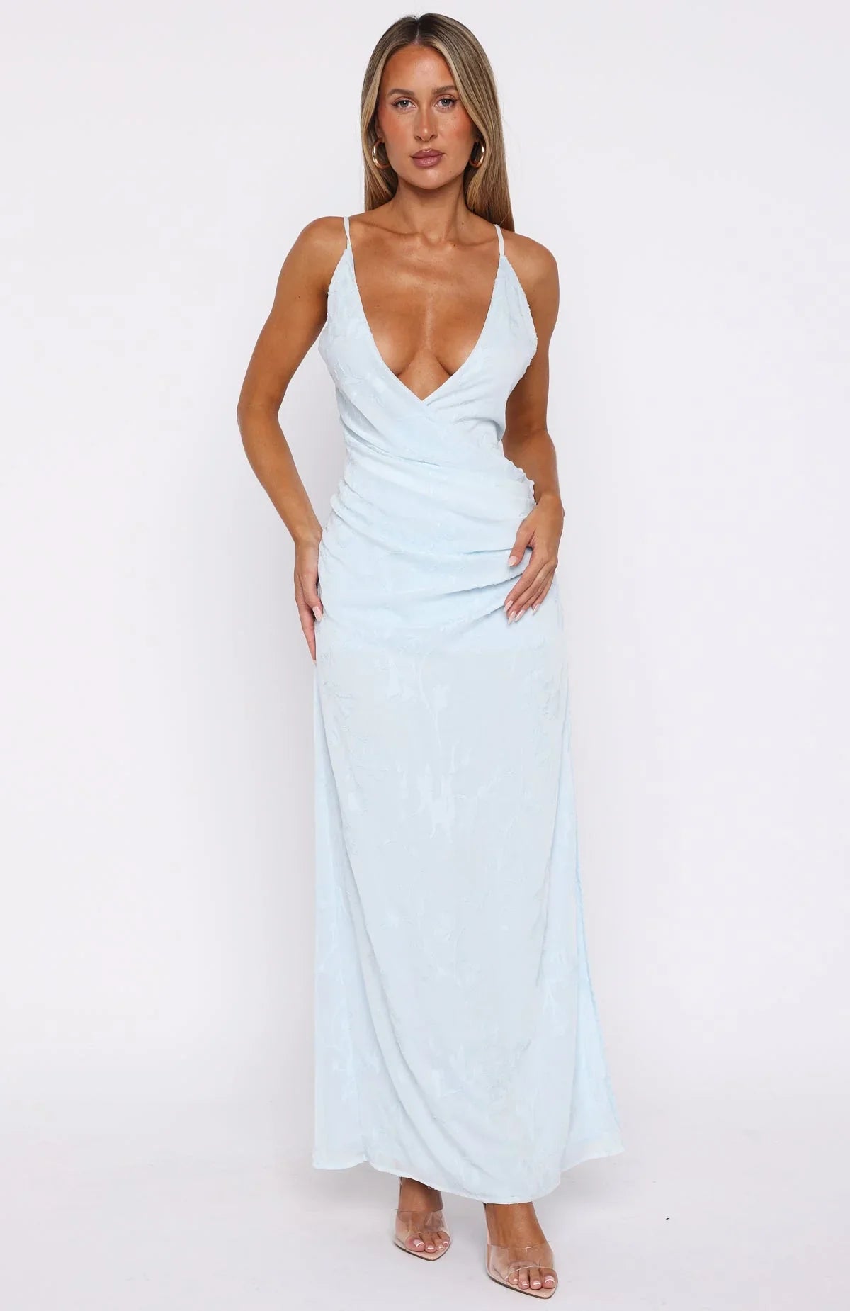 Soft But Sharp Maxi Dress Sky Blue