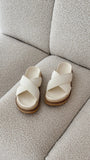 Aysha Slides Cream Linen