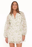 Aimee Mini Dress Green Leaf