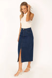 Rana Denim Midi Skirt Dark Denim