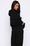 Glow Your Own Way Studded Oversized Hoodie Black