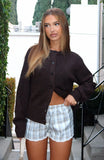 Helping Hand Knit Cardigan Dark Chocolate