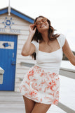 Maxima Mini Skirt Red Floral