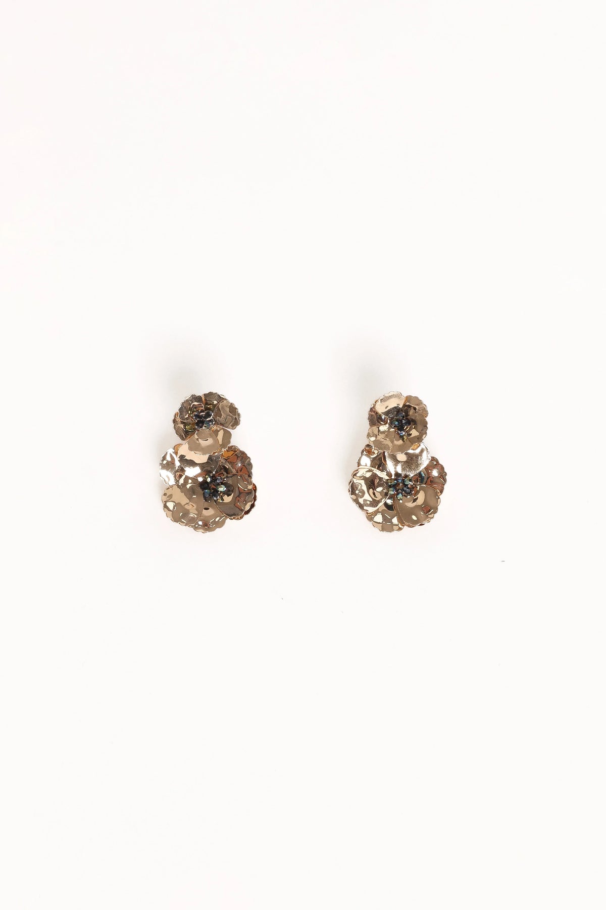Evelina Flower Earrings Gold