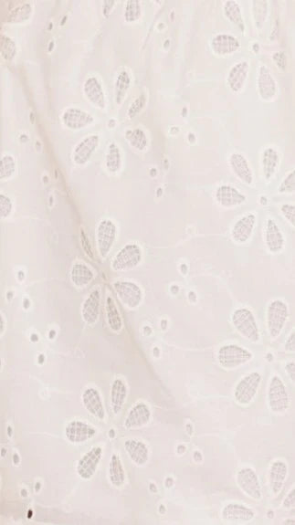 Vika Shorts White Flower Embroidery