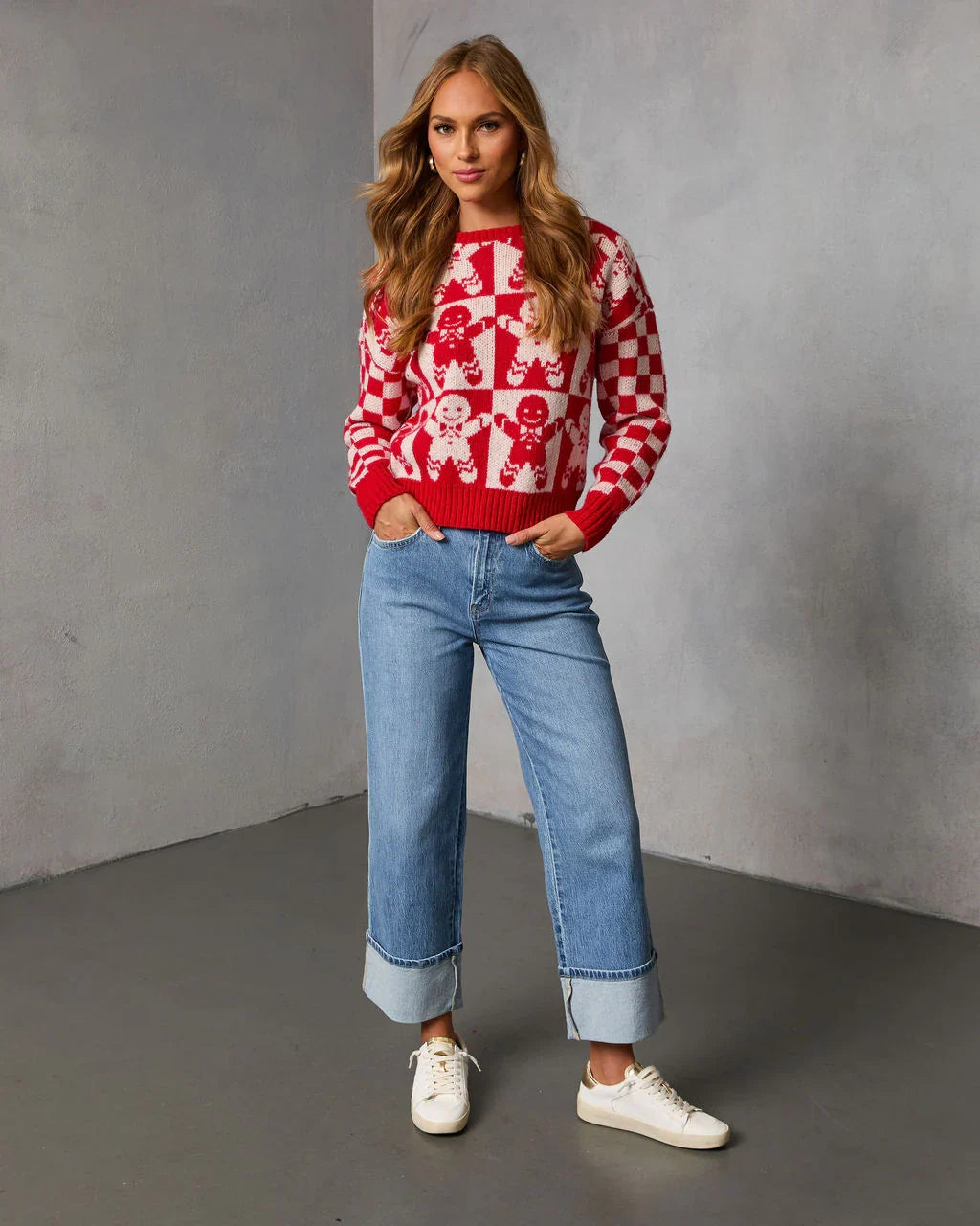 Winter Bakery Intarsia Knit Gingerbread Sweater