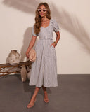 Daylight Muse Striped Belted Midi Dress