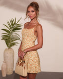 Coastal Bloom Floral Waist Tie Mini Dress