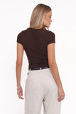 Vivian Mesh Tee Brown