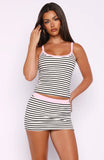 Left You On Read Tank Top Black White Stripe