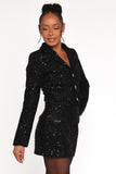 Valentina Tweed Sequins Mini Skirt Black