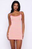 Ive Been Thinking Knit Mini Dress Bubblegum Stripe