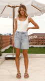 90S Relaxed Short Light Vintage Blue