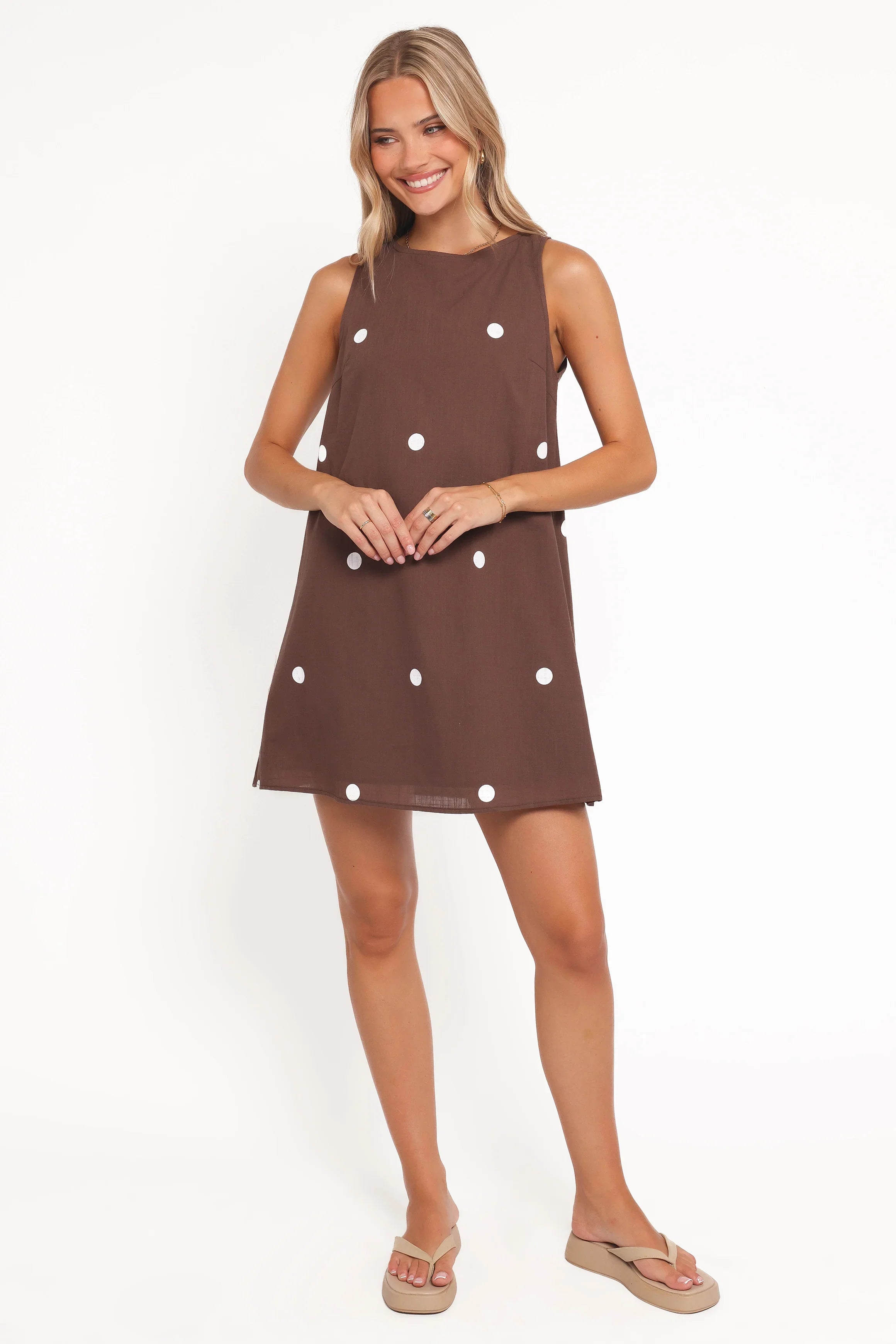 Chantelle Mini Dress Chocolate Polka Dot