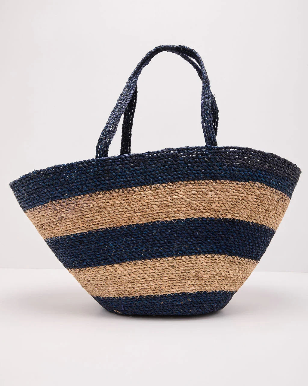 Bright Escape Striped Woven Straw Tote Bag