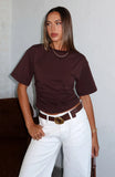 Destination Unknown Cinched Waist Boxy Tee Chocolate
