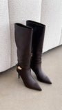 Druella Heeled Boot Dark Cacao