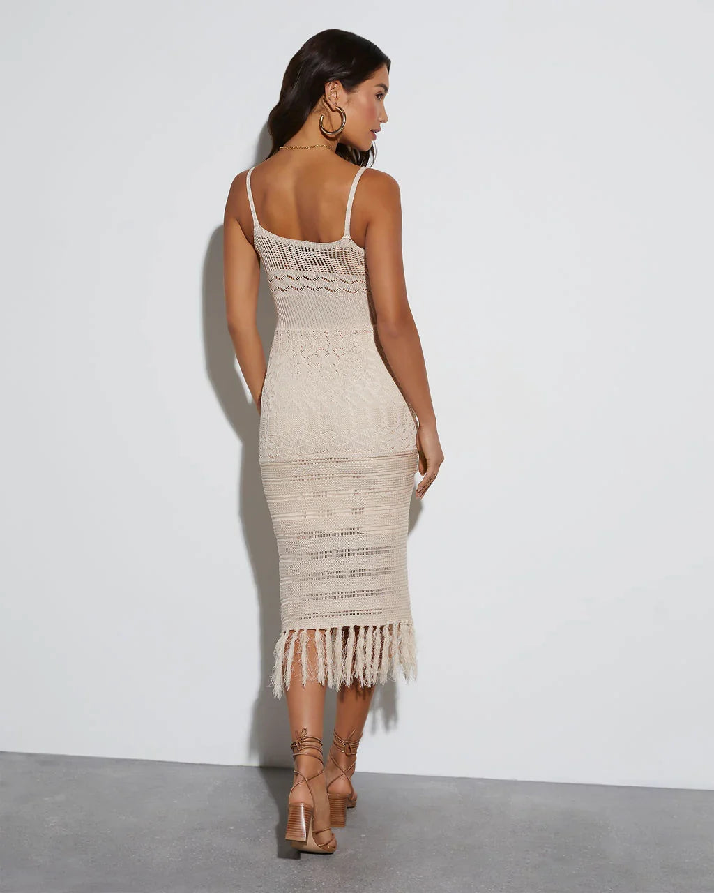 Paradise Cove Cover Up Crochet Knit Midi Dress