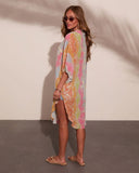 Fresh Rays Abstract Cover Up Front Tie Top