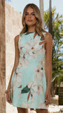 Rafiki Mini Dress Aqua White Floral