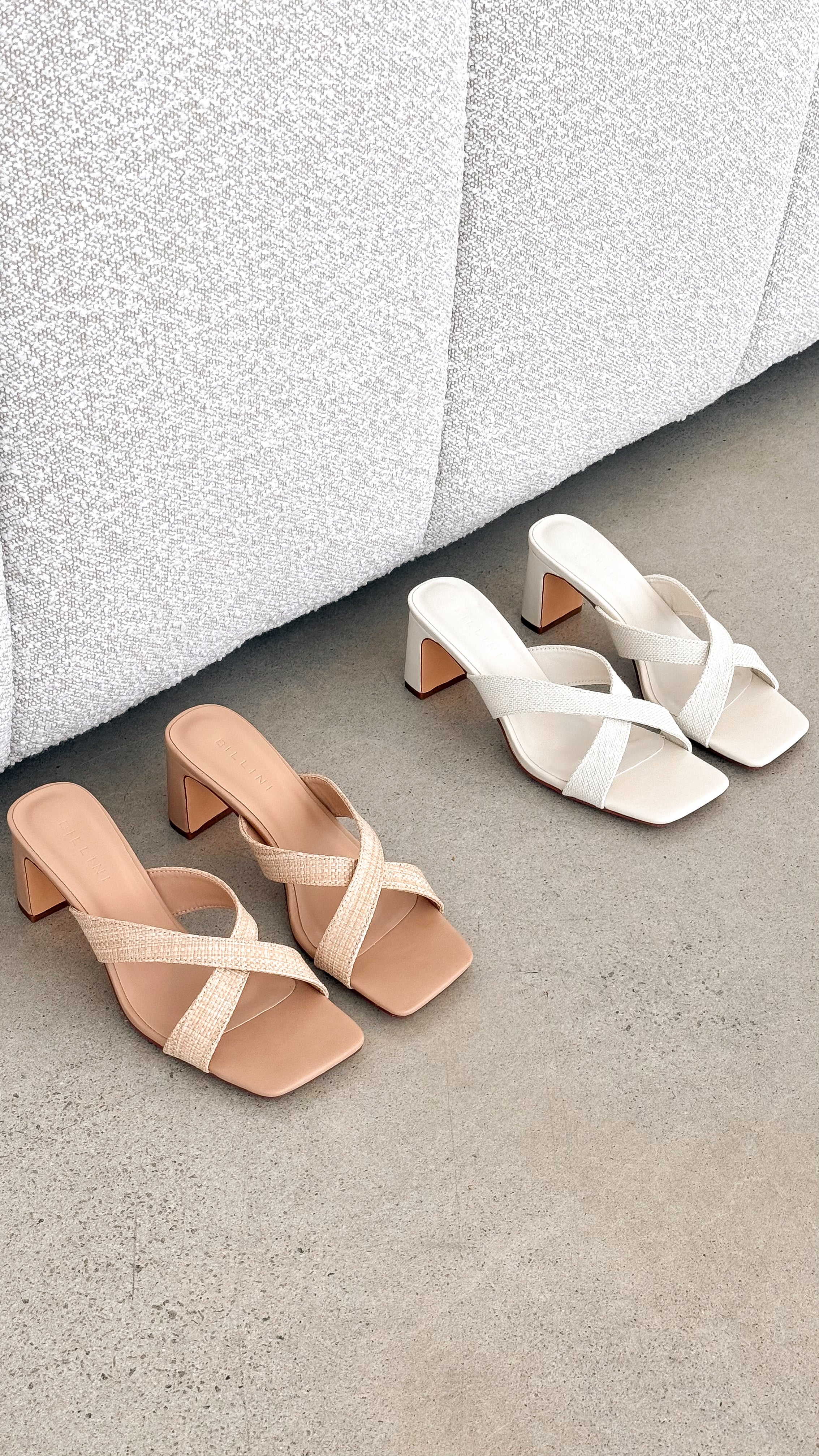 Camila Heel Ivory Linen