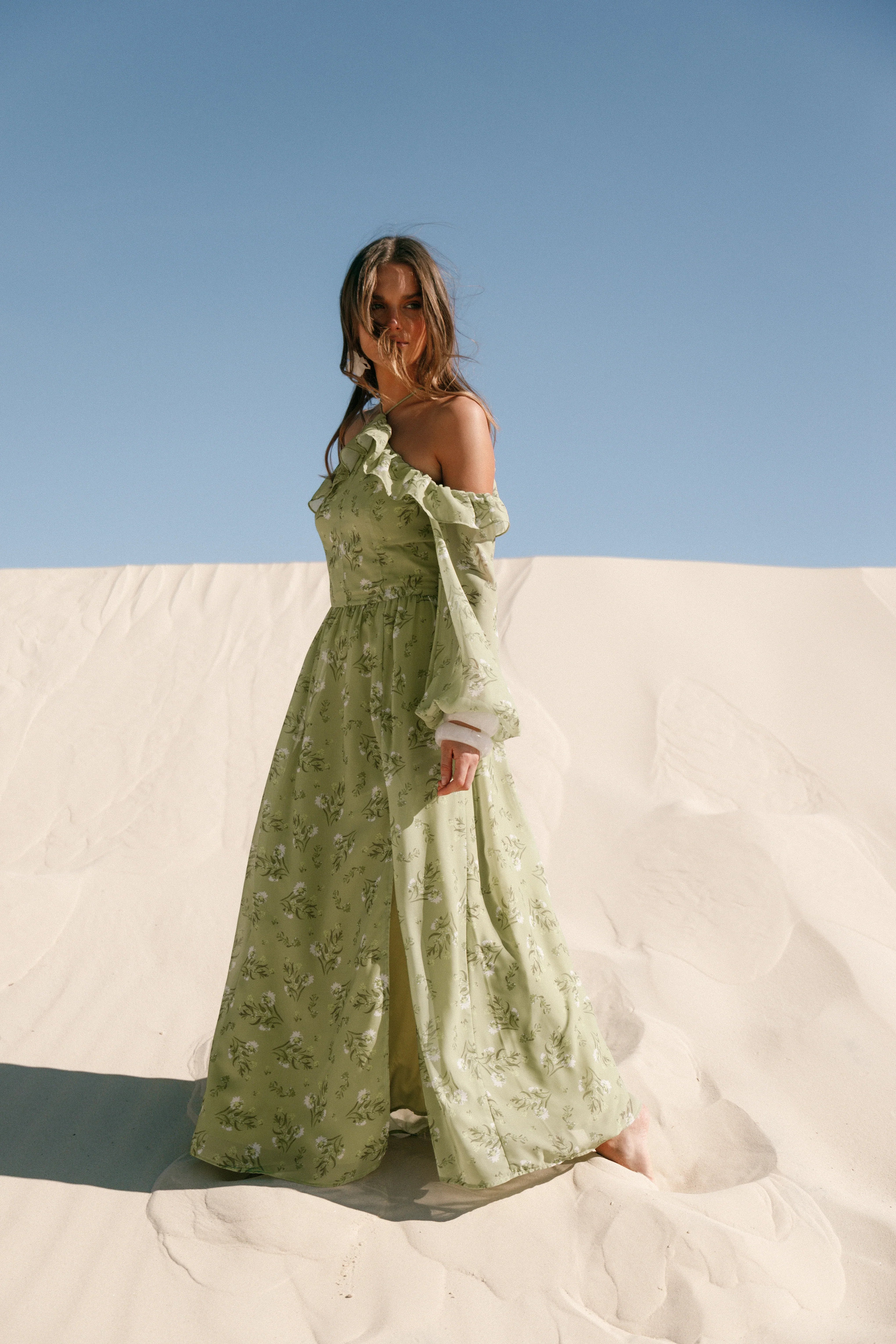 Alina Maxi Dress Sage Botanica