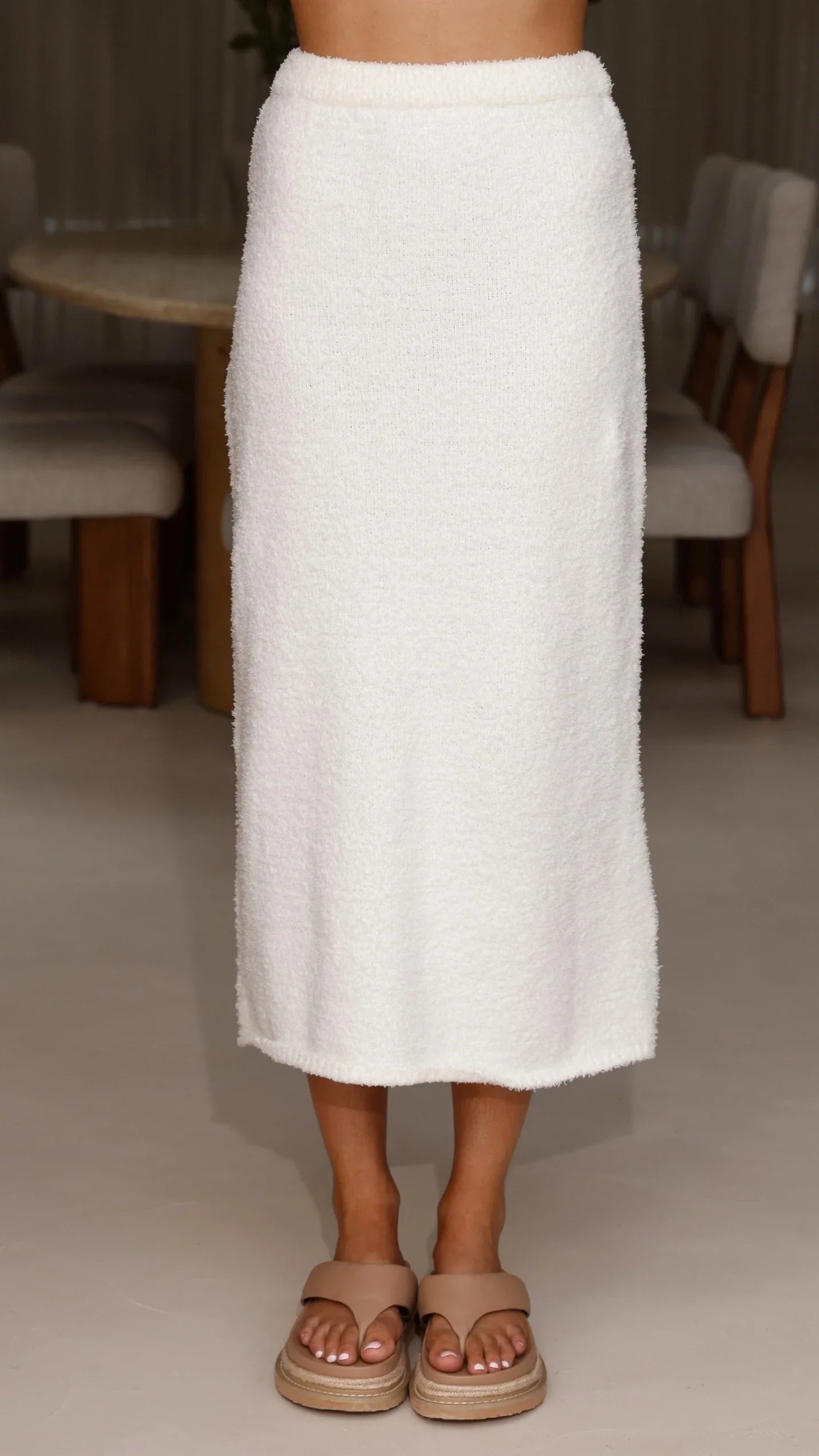 Cohen Knit Midi Skirt Off White