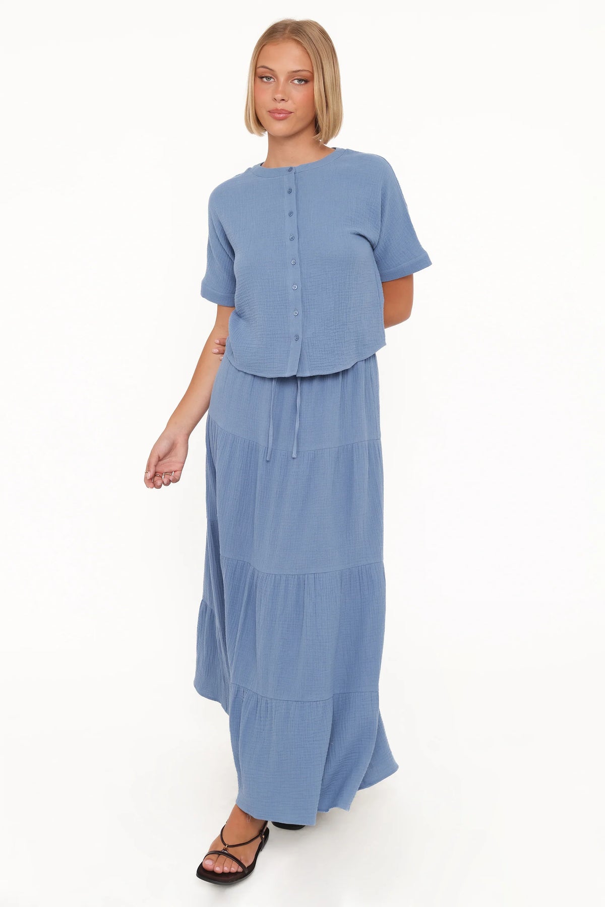 Sophia Skirt Set Denim Blue