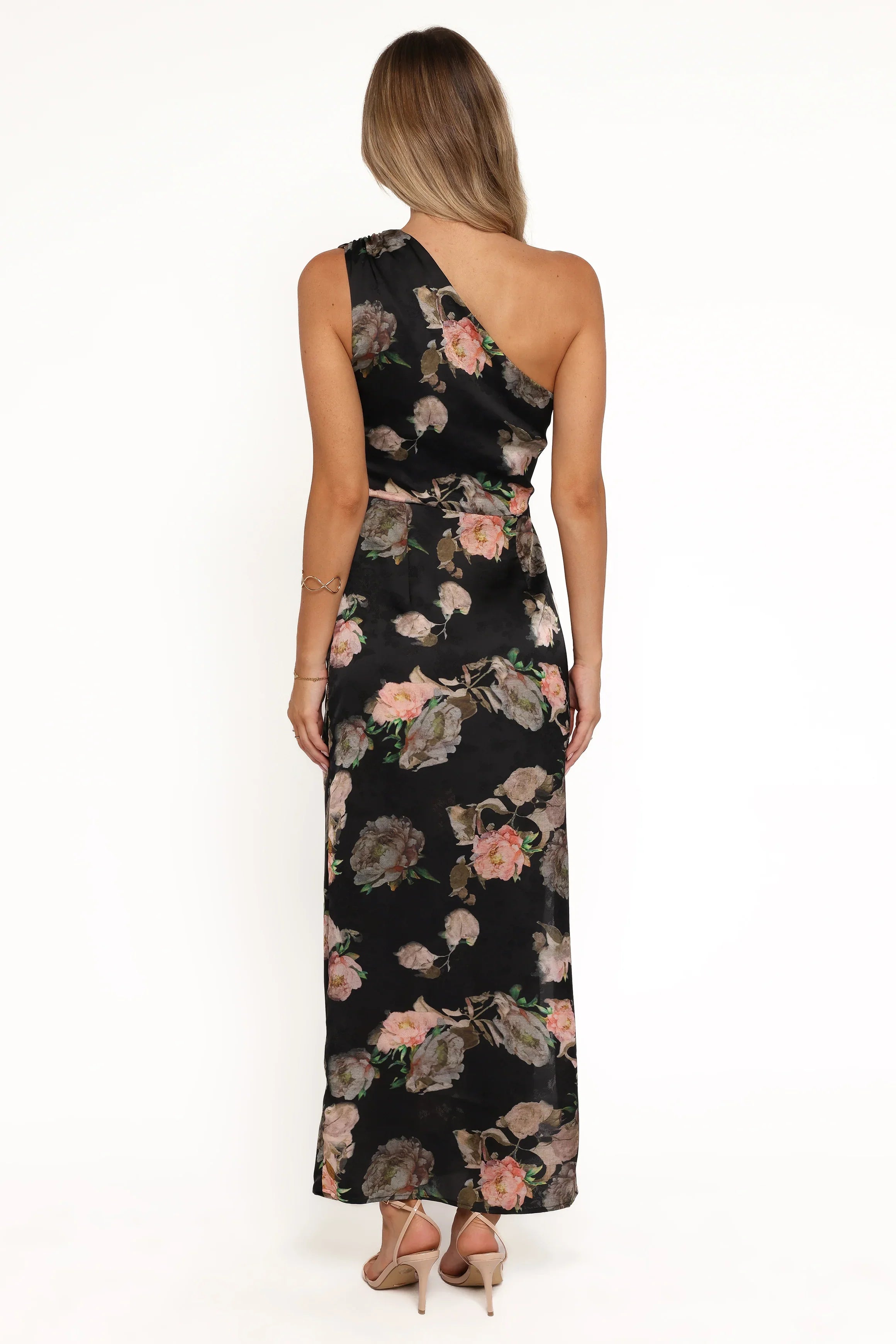 Nadia One Shoulder Maxi Dress Blurred Floral