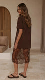 Danika T Shirt Midi Dress Chocolate