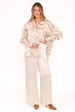 Valia Wide Leg Pant Cream