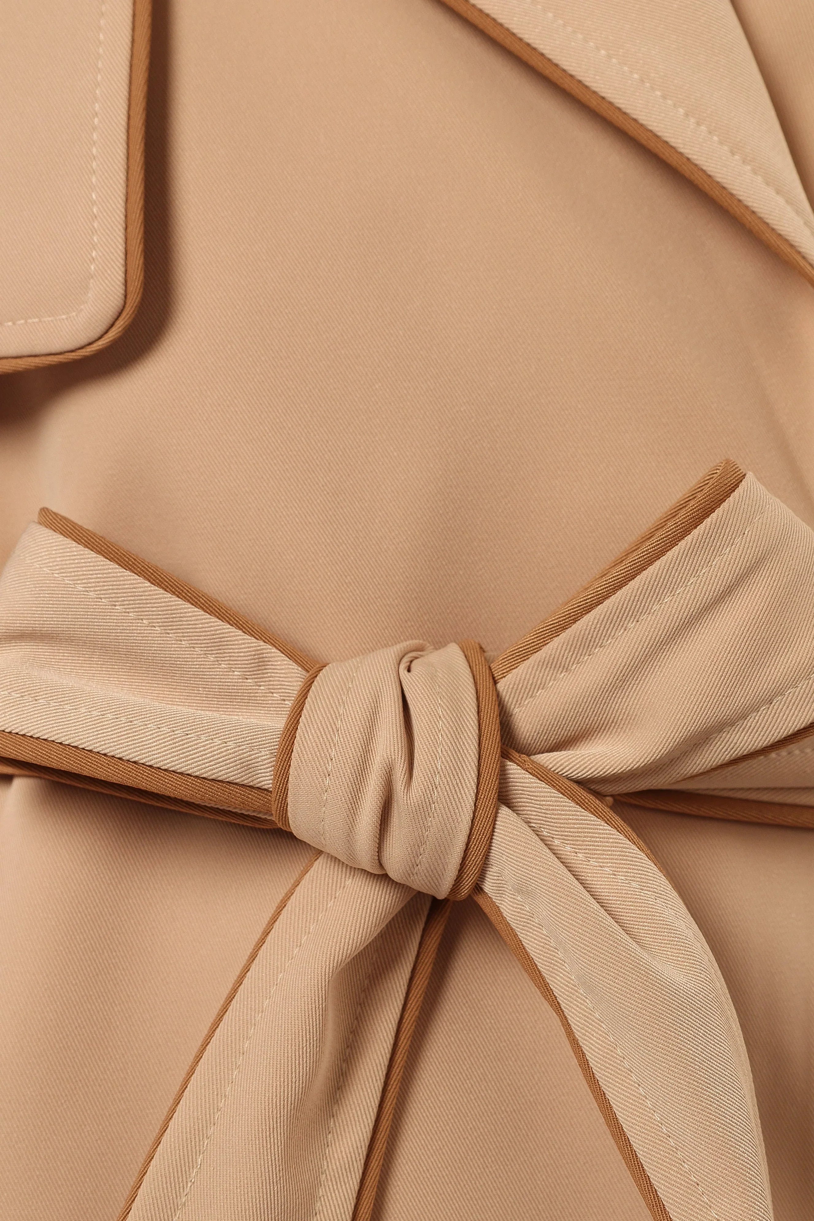 Cayenne Contrast Binding Trench Coat Camel