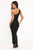 Hudson Off Shoulder Midi Dress Black