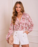 Day Blossom Floral Button Down Top