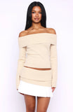 Casually Perfect Long Sleeve Knit Top Beige