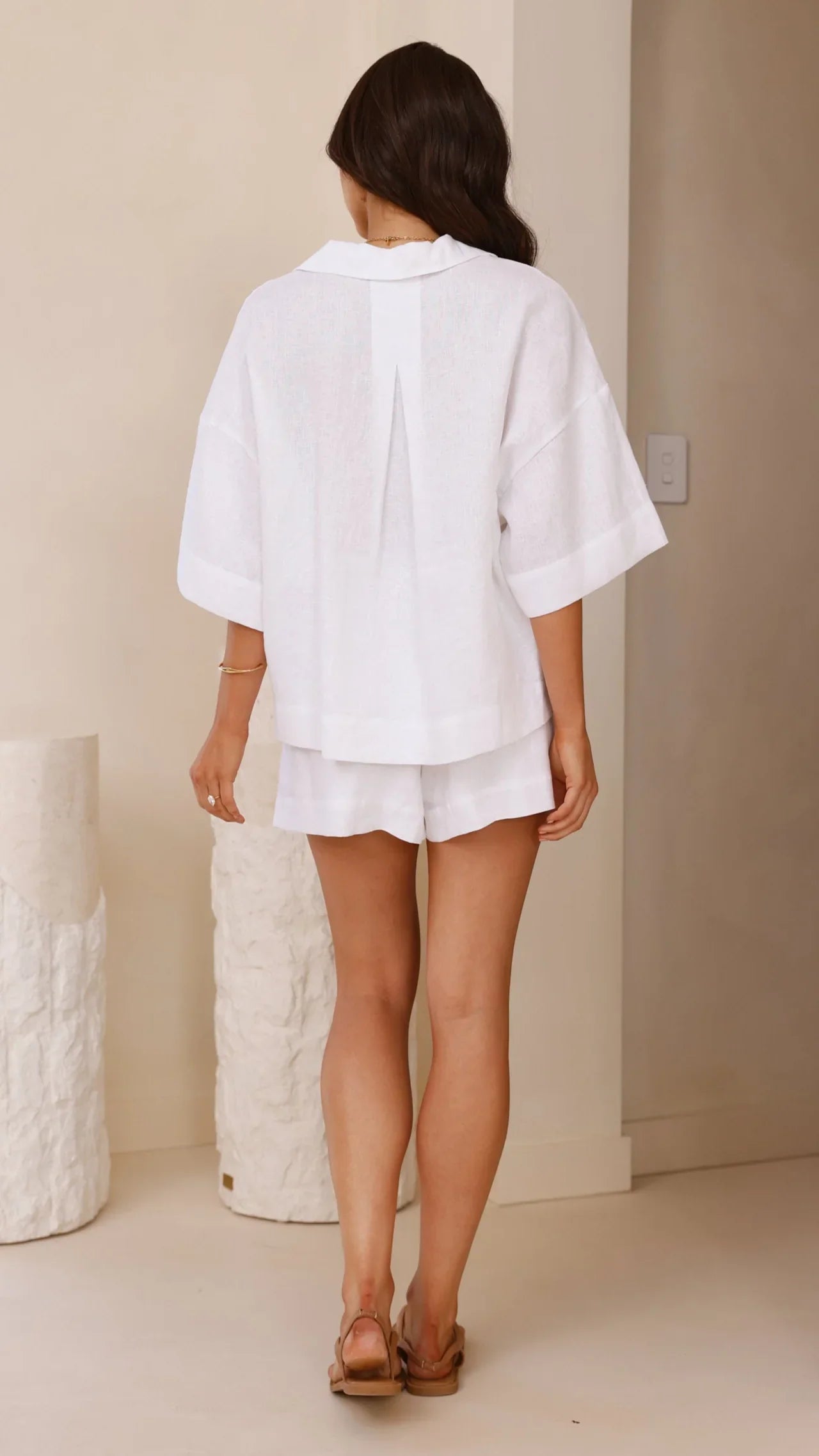 Luna Button Up Shirt White