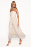 Kayt Strapless Dress Embroidered Floral