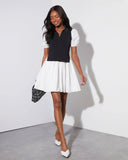 Crista Colorblock Puff Sleeve Mini Dress