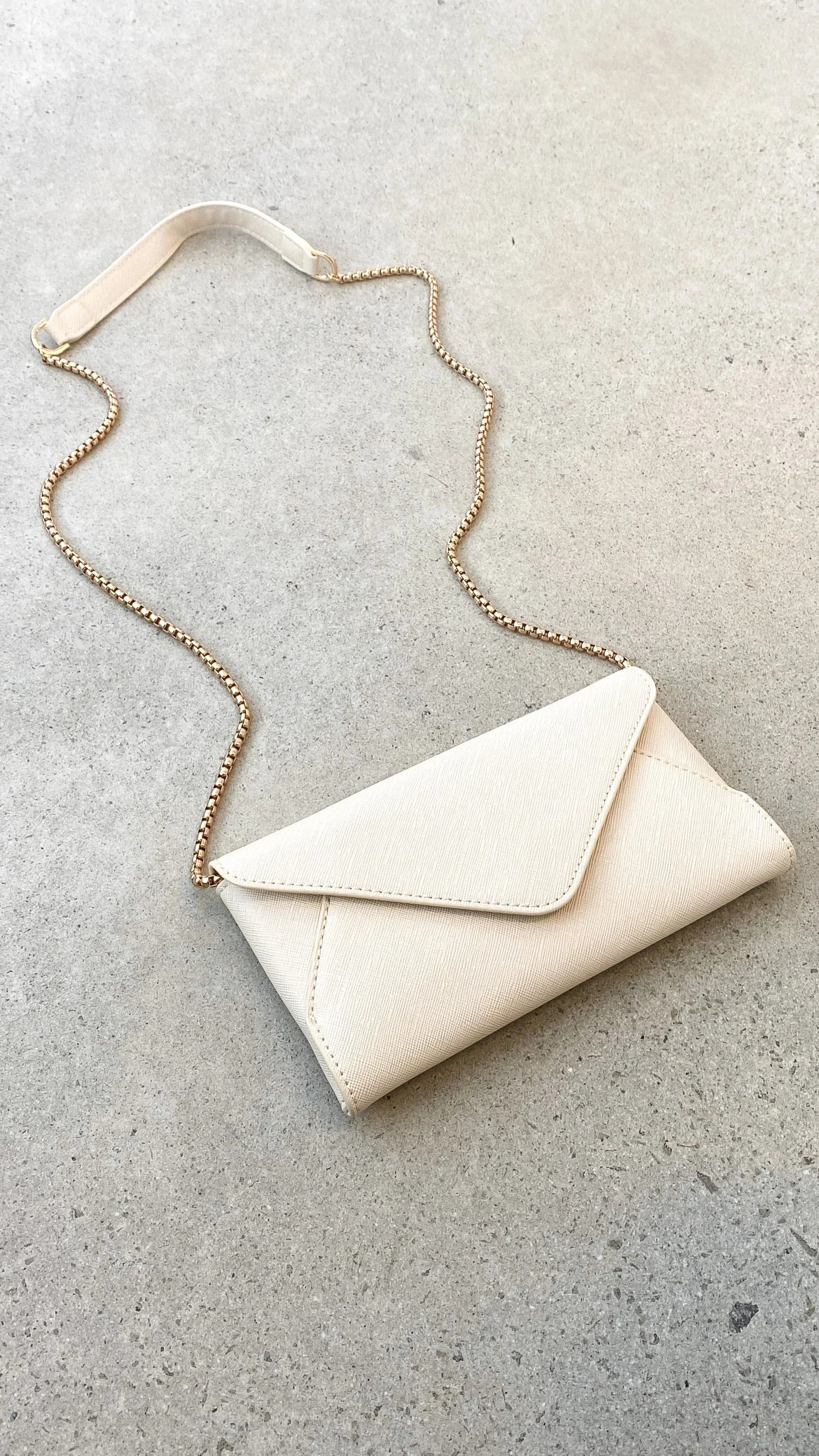 Carmen Envelope Cross Body Bag Cream