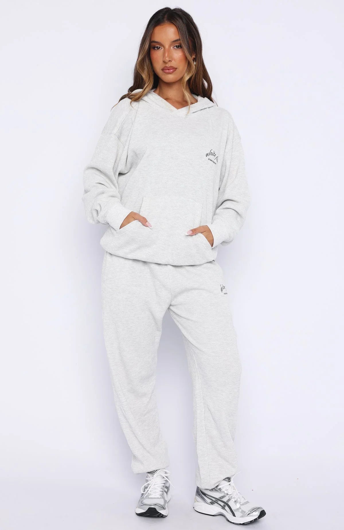 Moving Out Waffle Sweatpants Light Grey Marle
