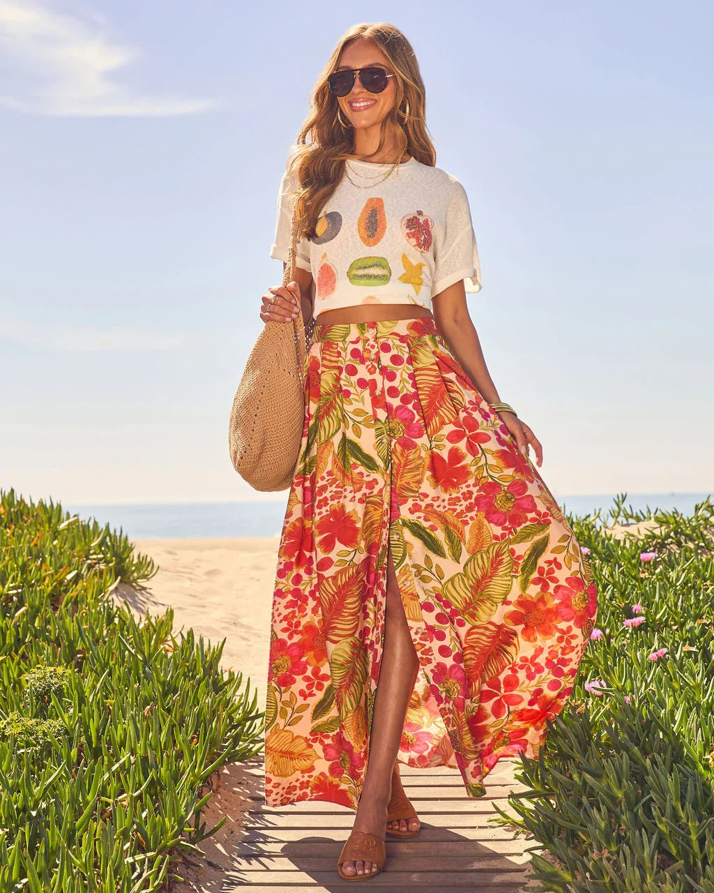 Travel Dreams Flowy Maxi Skirt