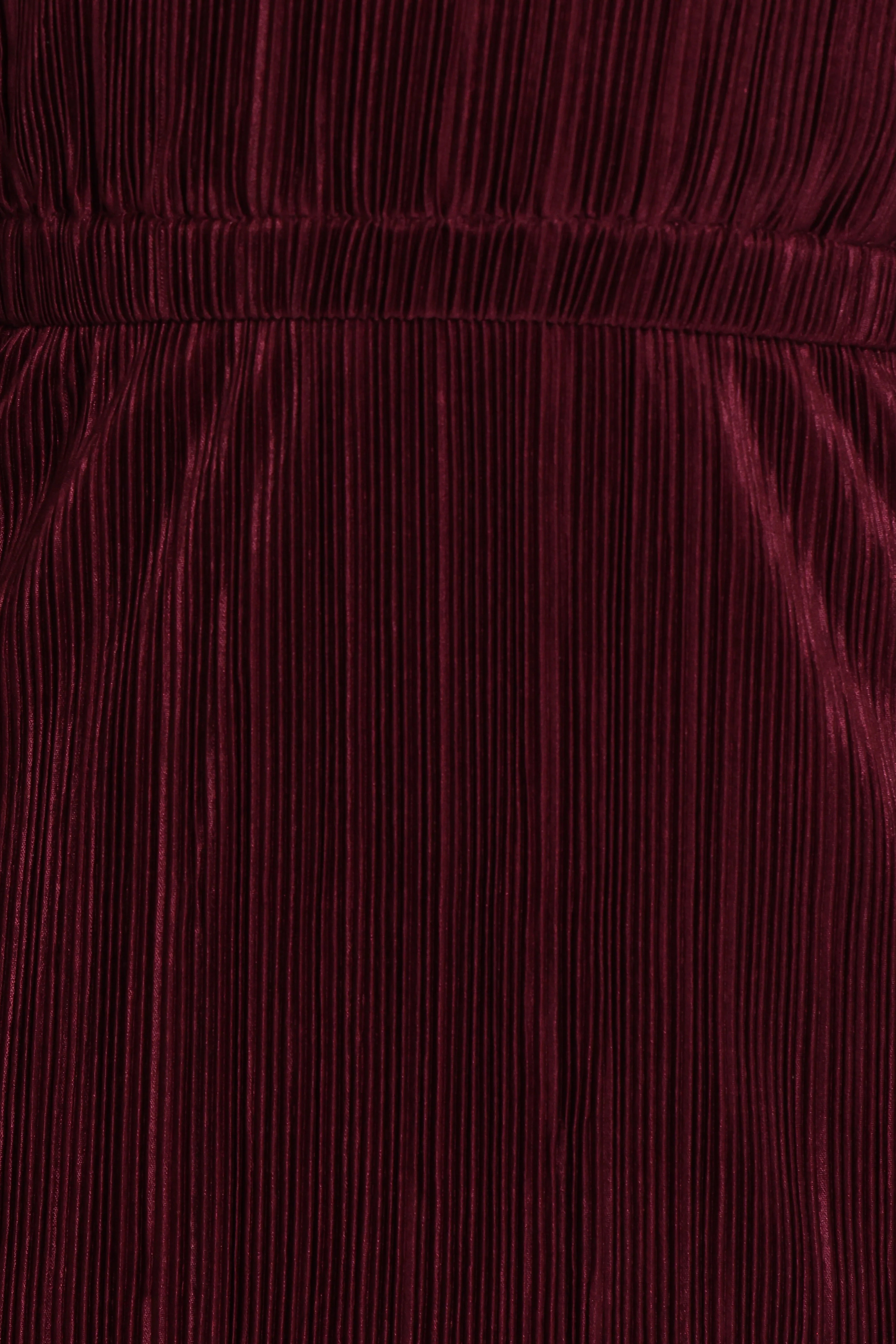 Pontee One Shoulder Pleated Midi Dress Burgundy
