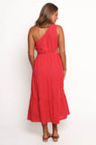 Teresa One Shoulder Midi Dress Red