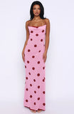 Peony Pop Maxi Dress Pink Polka Dot