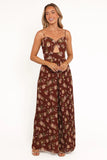 Alice Wide Leg Jumpsuit Brown Floral