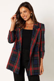 Vivienne Plaid Blazer Red Navy Multi