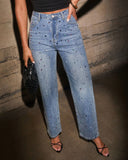 Loza Embellished Straight Leg Jeans