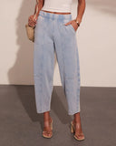 Essential Style Elastic Waistband Barrel Leg Pants