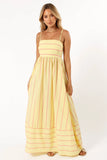 Pixie Maxi Dress Yellow Pink Stripe
