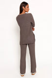 Silvie Long Sleeve Knitted Set Charcoal Grey